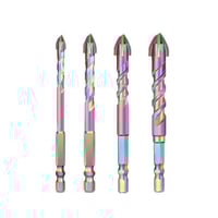 4pcs Titanium Coated Spiral Four-blade Eccentric Drill Bits
