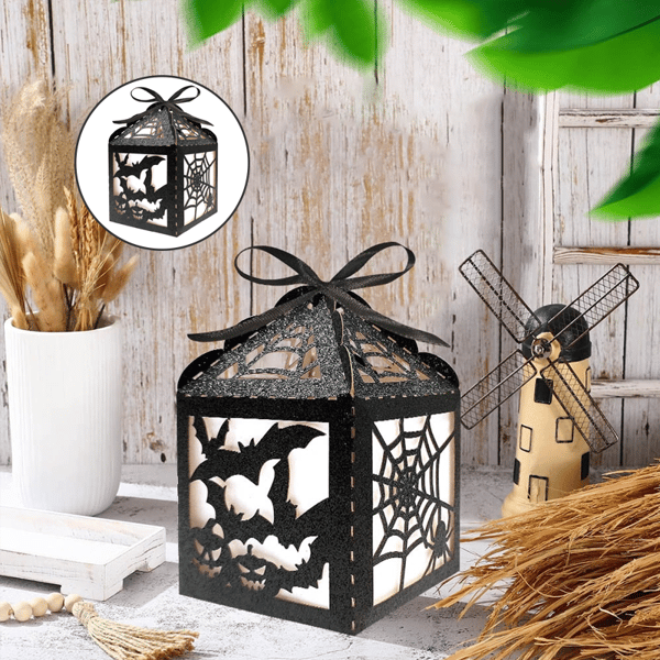 Halloween-Themed Glitter Decorative Candy Box