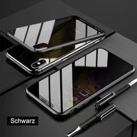Verbesserte Anti-Peep-Magnet-Telefonhülle aus gehärtetem Glas mit zwei Seiten