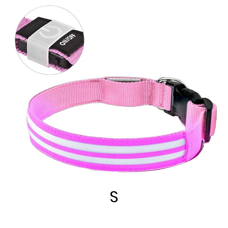 Dual Fiber Nighttime Luminous Dog Collar