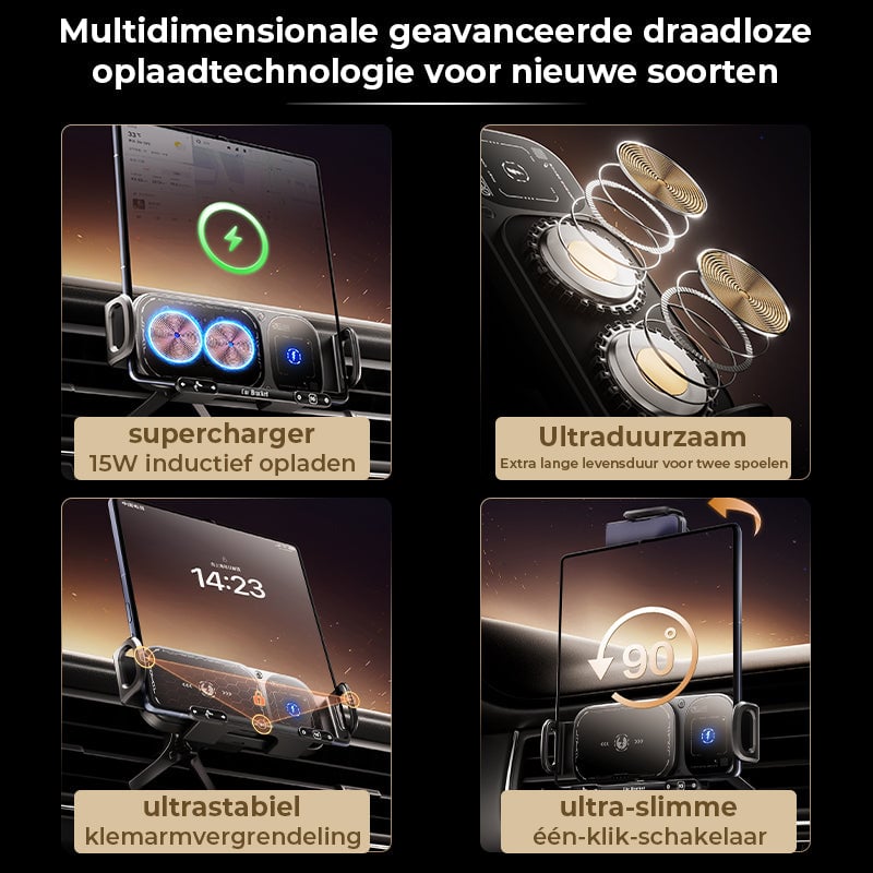 Draadloze oplaadbare roterende autohouder