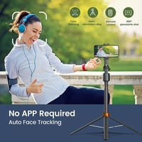 360° Rotatable Selfie Stick Tripod with 2Fill Lights &Auto Face Tracking