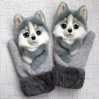 Moufles Mignonnes à Motif Animaux 3D