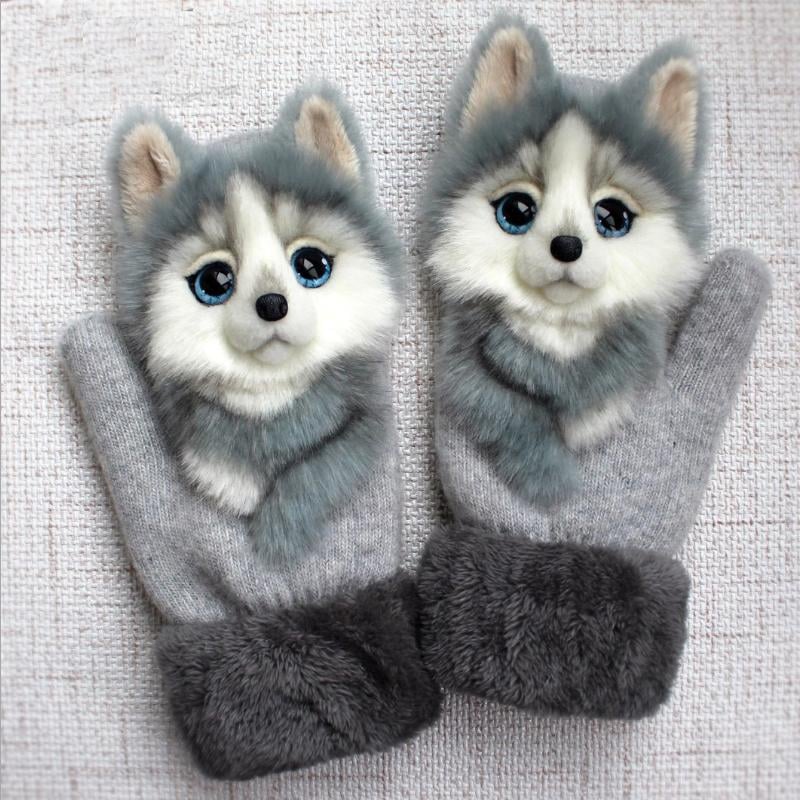 Moufles Mignonnes à Motif Animaux 3D