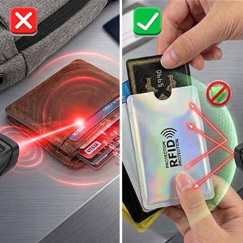 Durable aluminum RFID sleeve compared with thin paper sleeves
