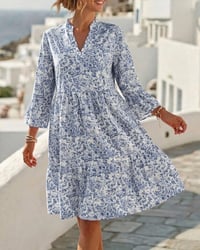 Floral V-Neck Cake Dress