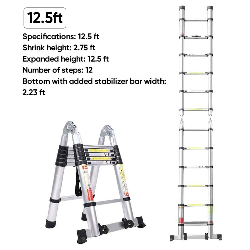 Sakerplus Portable Collapsible Extension Ladder