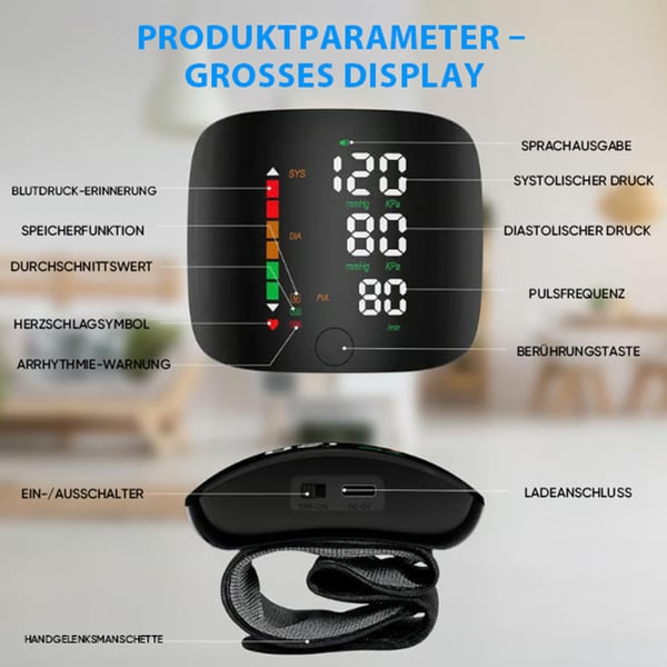 Handgelenk-Blutdruckmessgerät