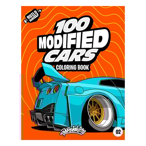 Beginner-Friendly-100 Modified Cars Coloring Book