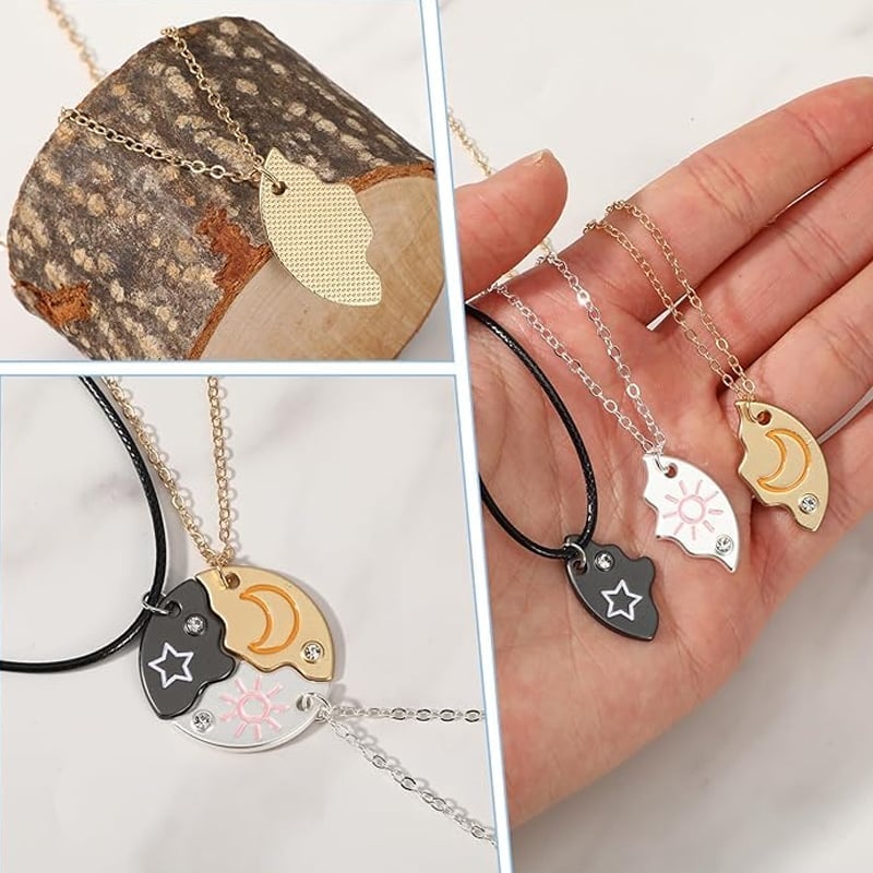 Sun Moon Star Friendship Necklaces