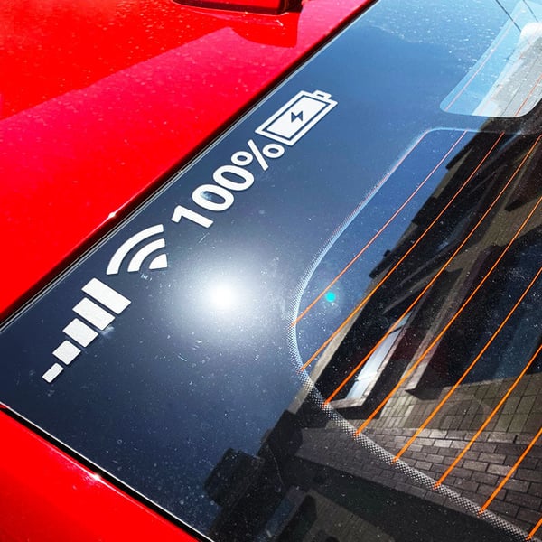 Batterisignal reflekterende klistermærke