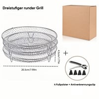 3-stöckiges stapelbares Luftfritteusen-Gitter