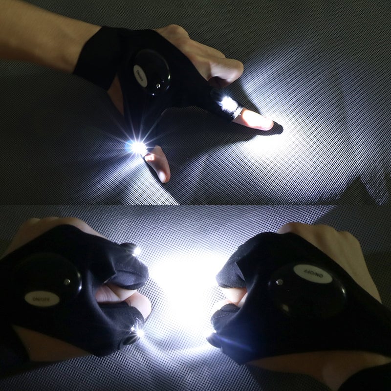 LED Gloves with Waterproof Lights