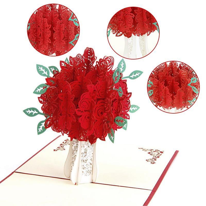 Rose Bouquet Pop-up-Karte