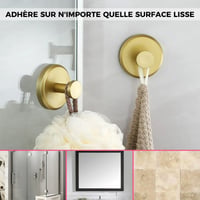 Crochet métallique adhésif étanche pour peignoir et serviette de bain