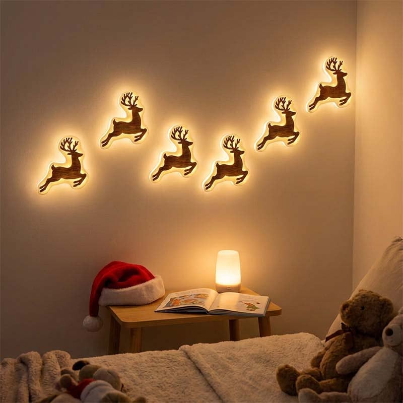 Christmas LED wall decoration set arranged as a festive wall display