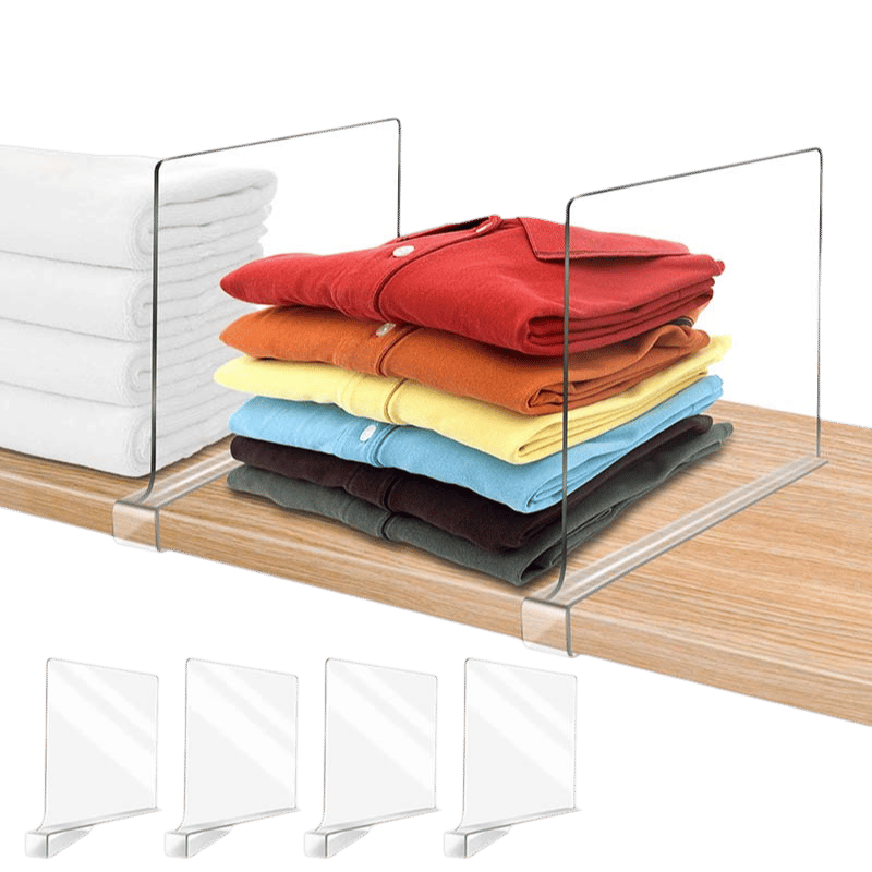 SAKER® Clear Acrylic Shelf Dividers for Closet Organization