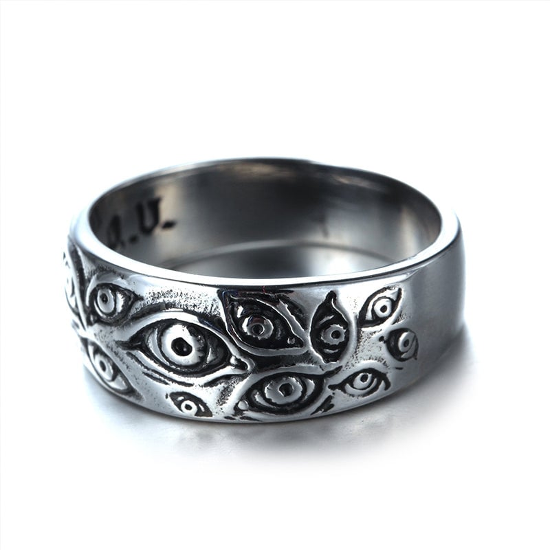 Vintage Punk Carved Eyes Ring