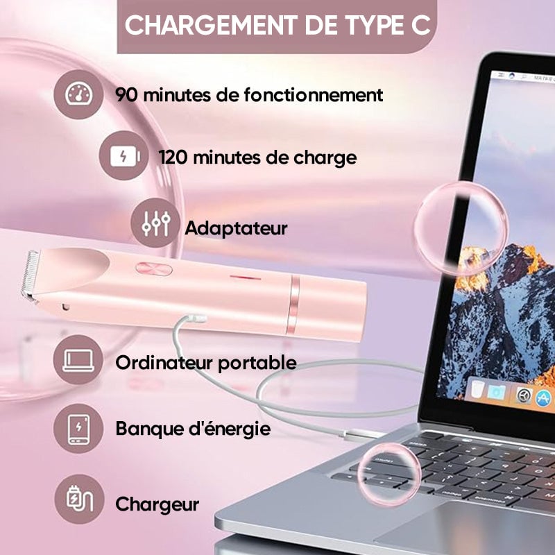 Tondeuse à cheveux électrique étanche et rechargeable à double tête