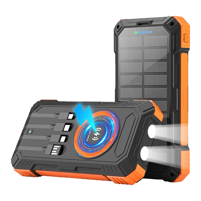 Wireless charging solar power bank