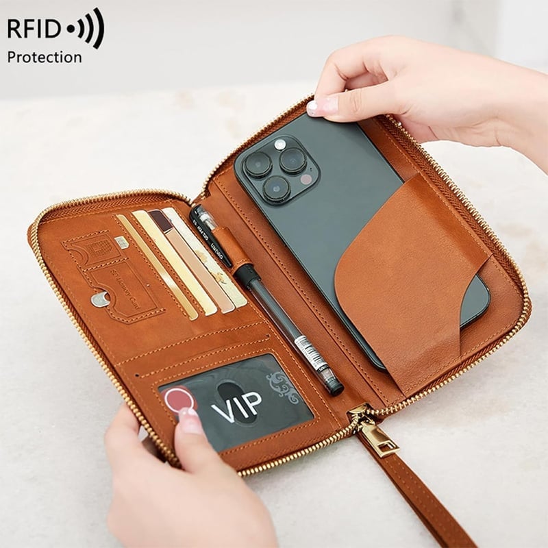 RFID Blocking Long Passport Wallet