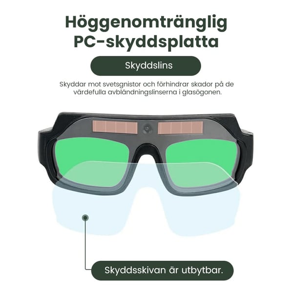 Självtonande svetsskyddsglasögon