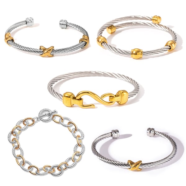 Zweifarbige Armspange mit Knoten-Design