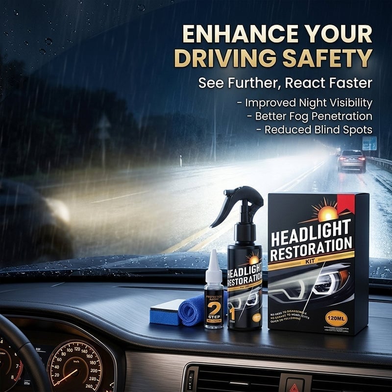 Car Headlight Restoration Kit for Yellowing & Oxidation