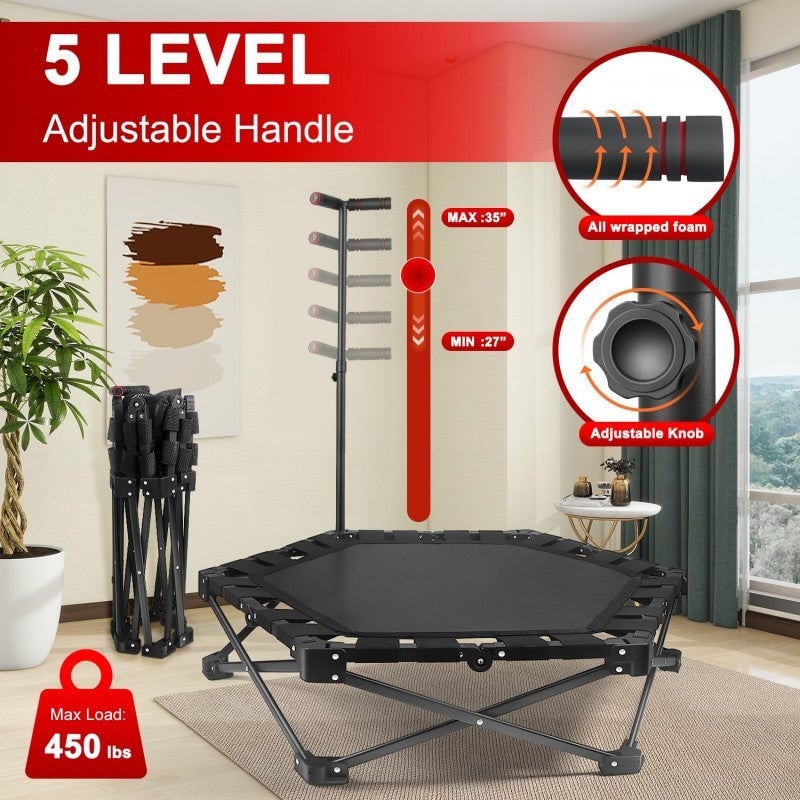Sakerplus® Foldable Fitness Trampoline With Handle