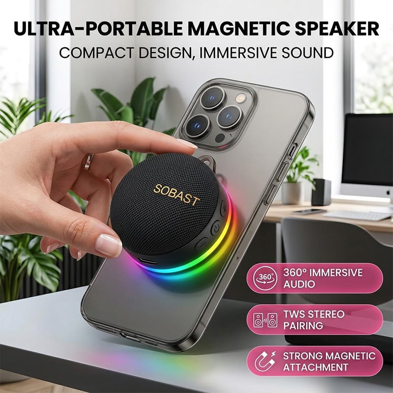 Magnetic RGB Portable Bluetooth Speaker