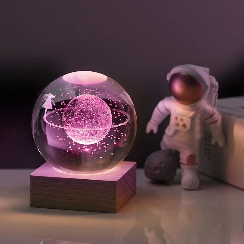 3D Galaxy Crystal Ball Nightlight Decorlamp(without astronauts)