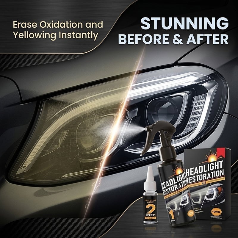 Car Headlight Restoration Kit for Yellowing & Oxidation