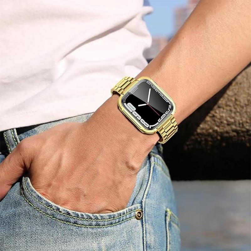 ​​iWatch Butterfly Clasp Metal Case Band
