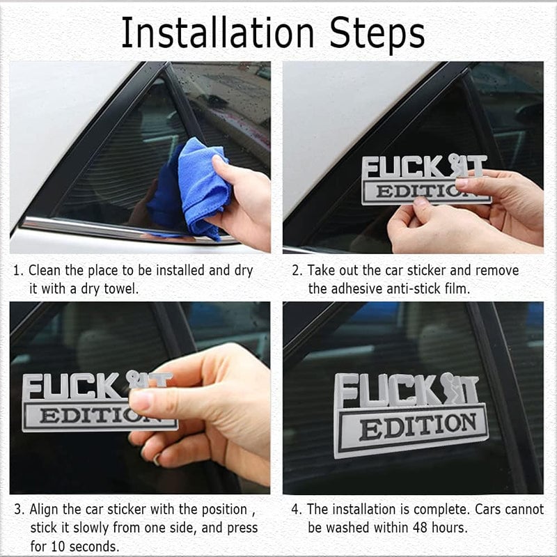 Fuck IT Edition Emblem 3D Sticker Decal
