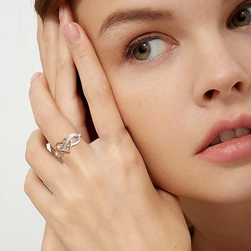 Rose Gold Infinity Heart Ring