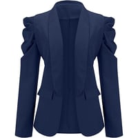 Women's Casual Lapel Blazer Puff Sleeve Open Front Work Blazer Suit