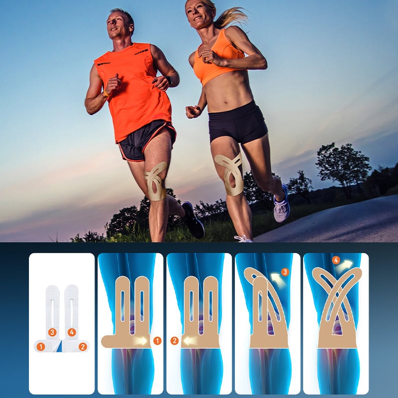 Ruban de kinésiologie pré-coupé pour les genoux