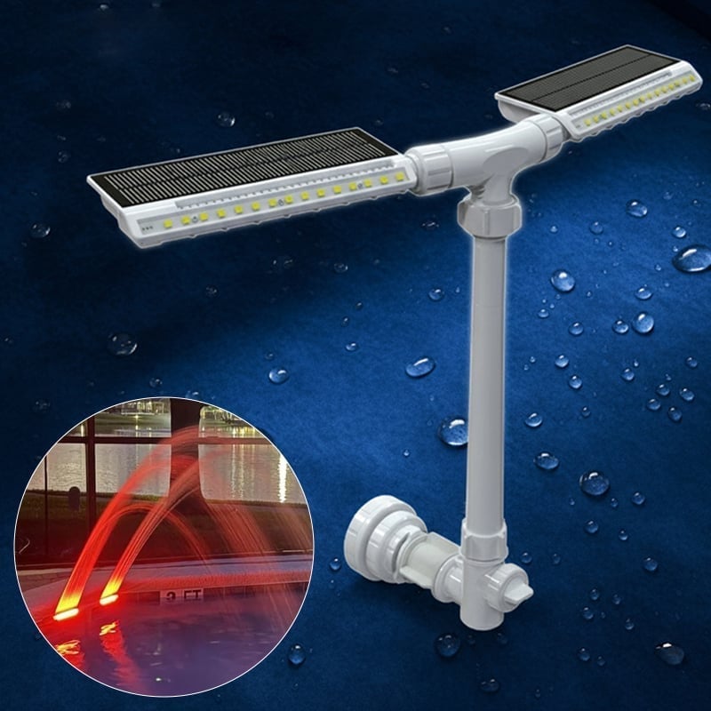Dual-Head Solar & Type-C Pool Fountain Light
