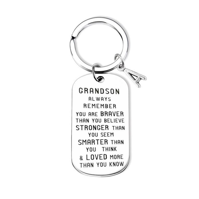 Sank® To My Grandson Granddaughter Son Daughter Gift Lettering Keychain