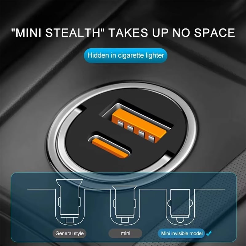Metal Pull-Ring Invisible Fast Car Charger