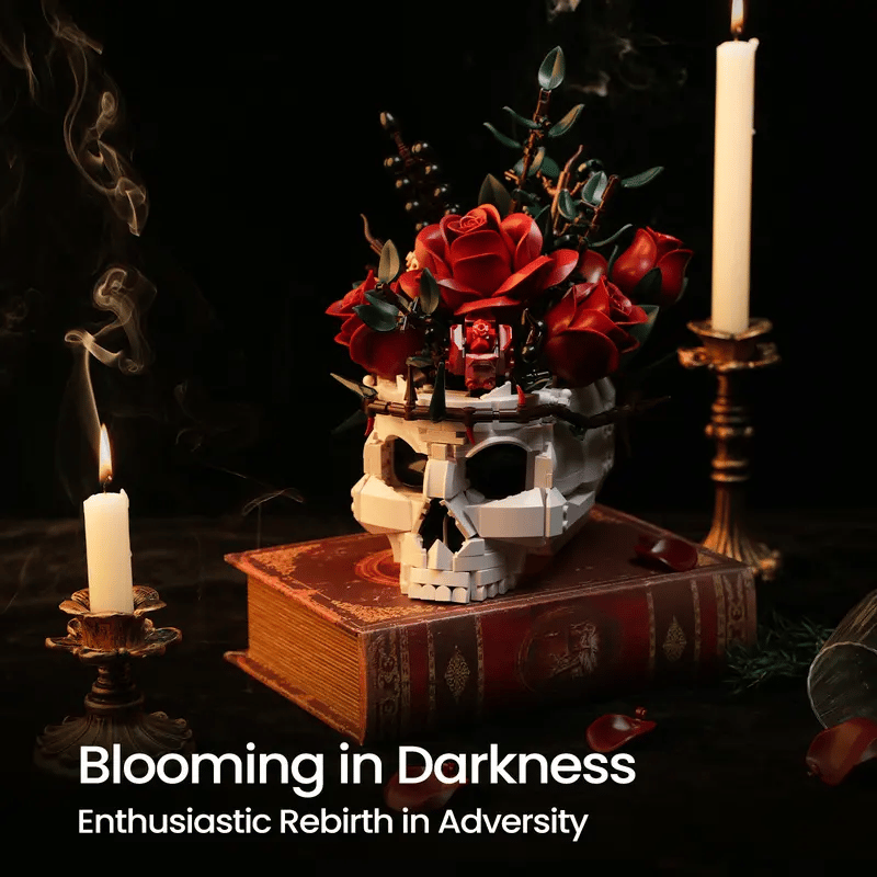 Skull and rose jigsaw puzzle