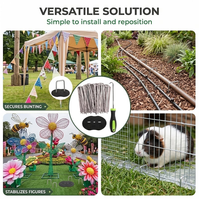 U-Shaped Ground Stake Set