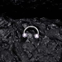 Zirkonia Hestesko Ring med Gjengede Stener for Piercinger