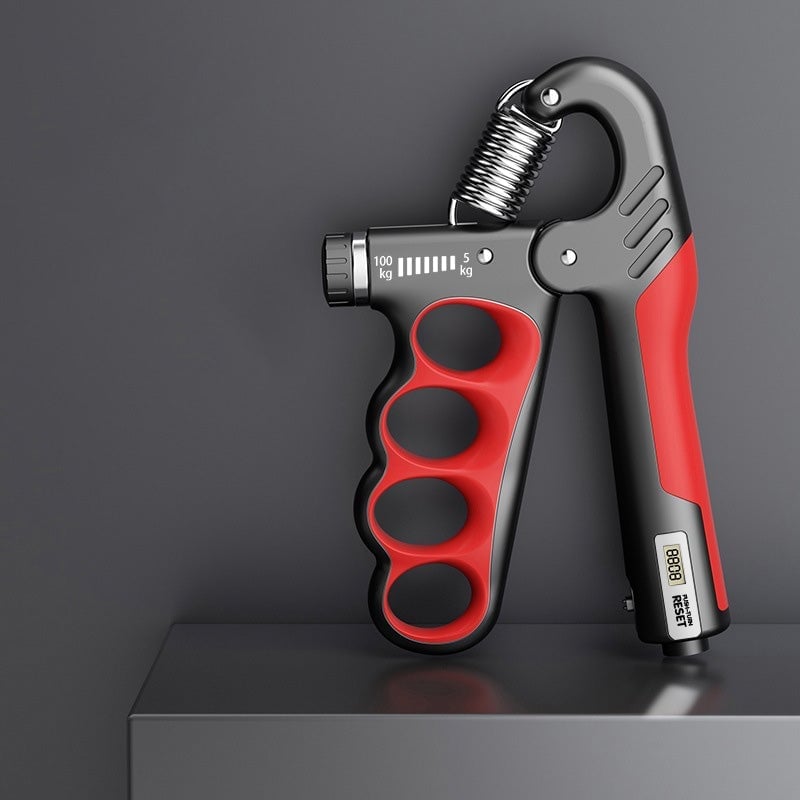 Adjustable electronic counting strength grip