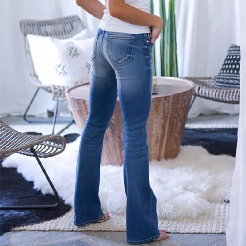 70s Stretch Hip Hugger Street Style Boot-cut Jeans