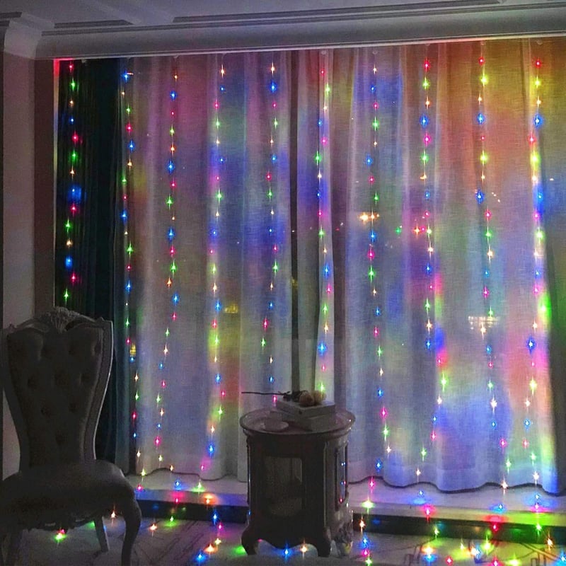 Sakerplus LED Copper String Curtain Lights with USB Remote