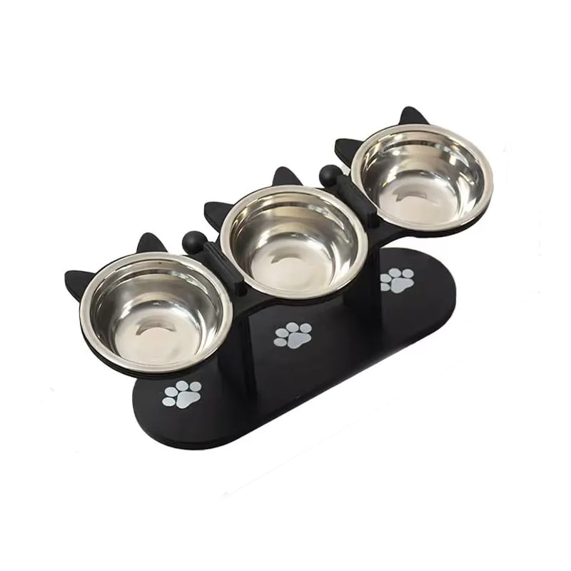 🥘Wooden Cat Bowl Stand