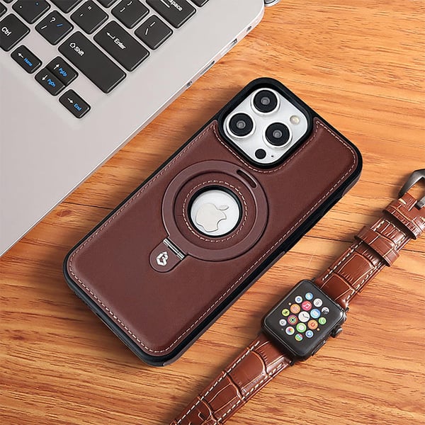 Full-Coverage Shockproof Leather Magnetic Stand iPhone Case