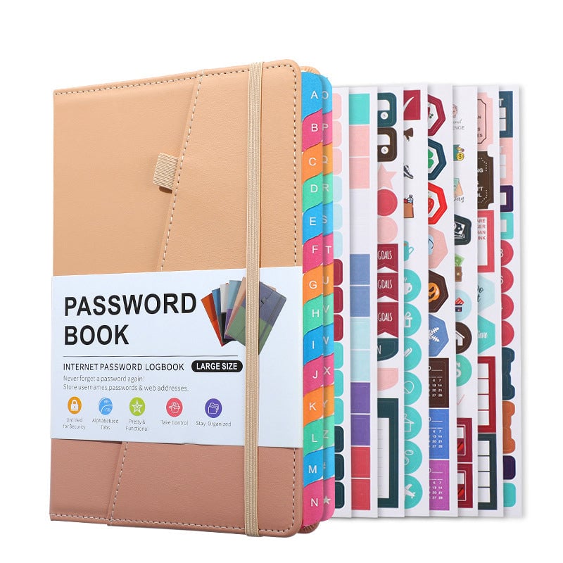 A5 Color-Block Password Notebook