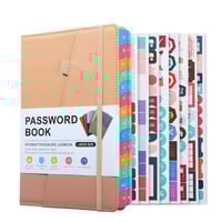 A5 Color-Block Password Notebook